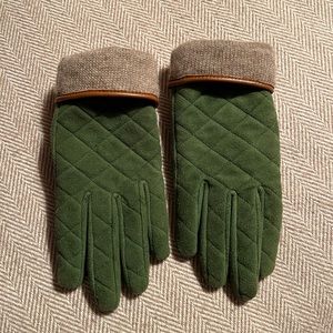 J Crew Leather Gloves Green Size M